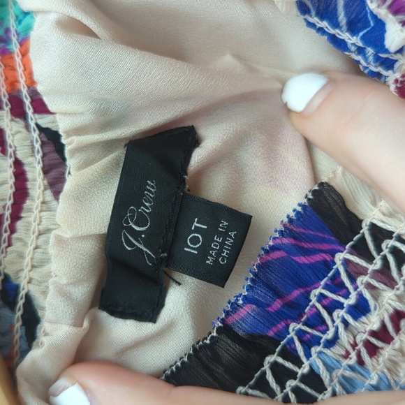 J. Crew Blouse Sleeveless Women Size 10T Floral Ruffle Collar New - Picture 8 of 9